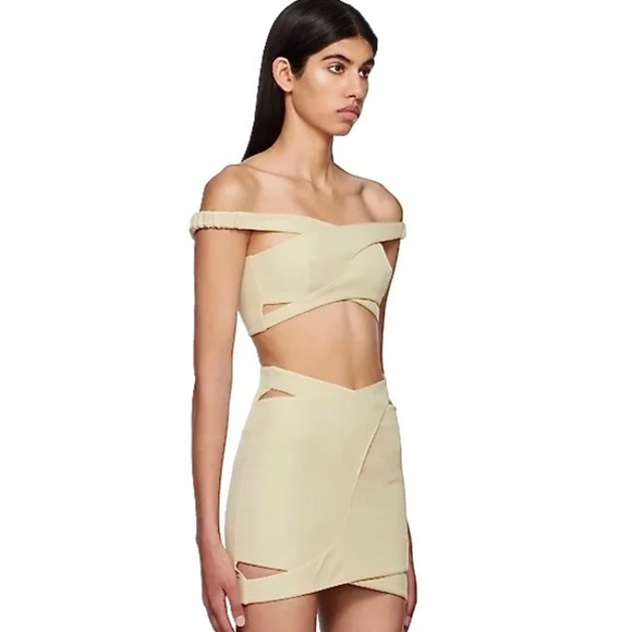 J KOO Beige Cut-Out Mini Skirt & Top New with tags - Picture 15 of 15